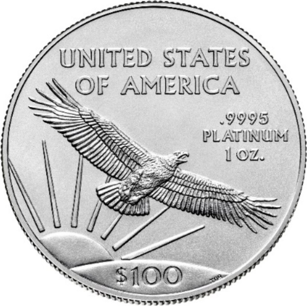 The 2022 1 oz platinum bullion American Eagle from the US Mint - reverse