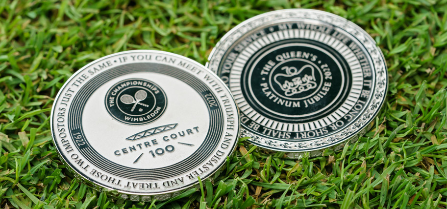 Unique platinum coins to be used at Wimbledon to mark Jubilee celebrations and Centre Court tennis centenary