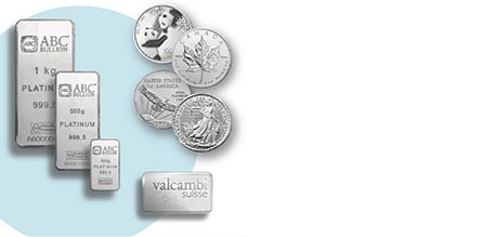 Patinum bars and coins