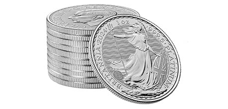 The Royal Mint’s Britannia 2024 1oz platinum bullion coin - reverse