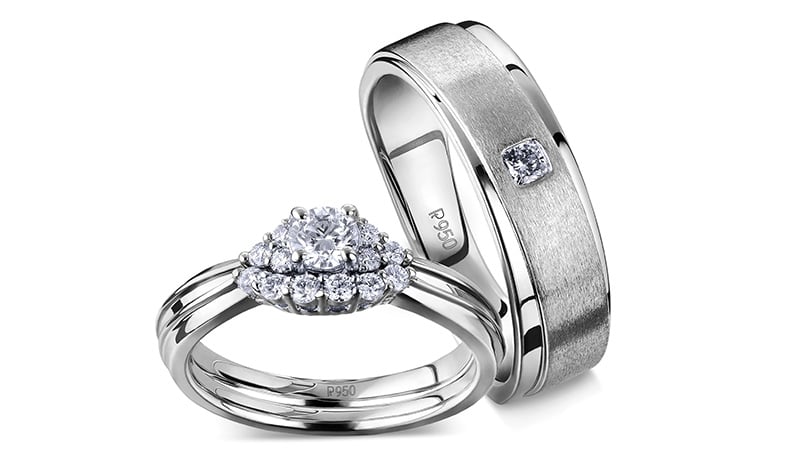 Rings from the ‘Platinum Love’ range. Picture credit: PGI India